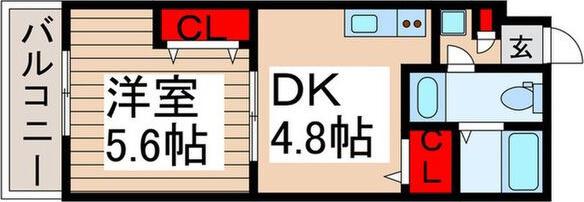 GRAN PASEO六町(1DK/3階)の間取り写真