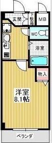 PLAGE HIMURO(1K/2階)の間取り写真
