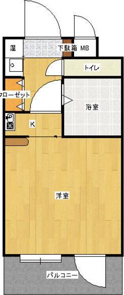 桜山アネックス(ワンルーム/2階)の間取り写真