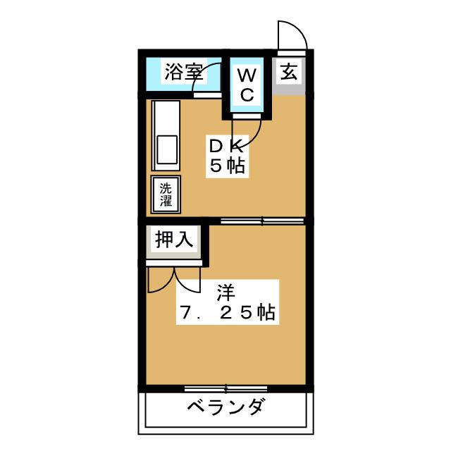 ブルク大澤(1DK/2階)の間取り写真