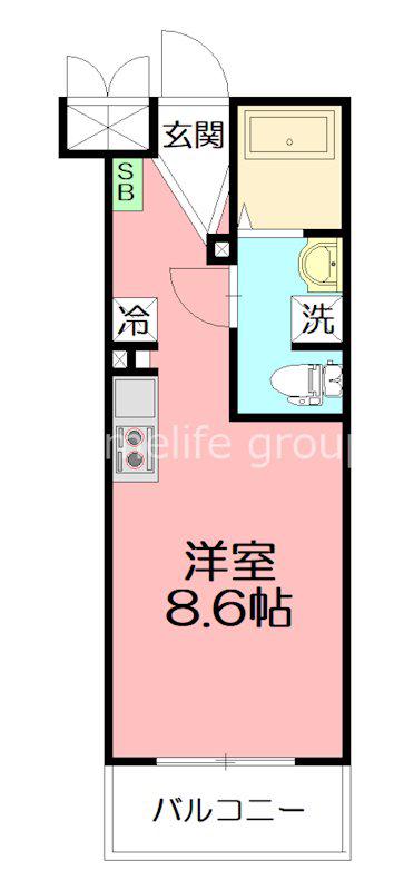小田急小田原線 東海大学前駅 徒歩23分 4階建 築7年(ワンルーム/2階)の間取り写真
