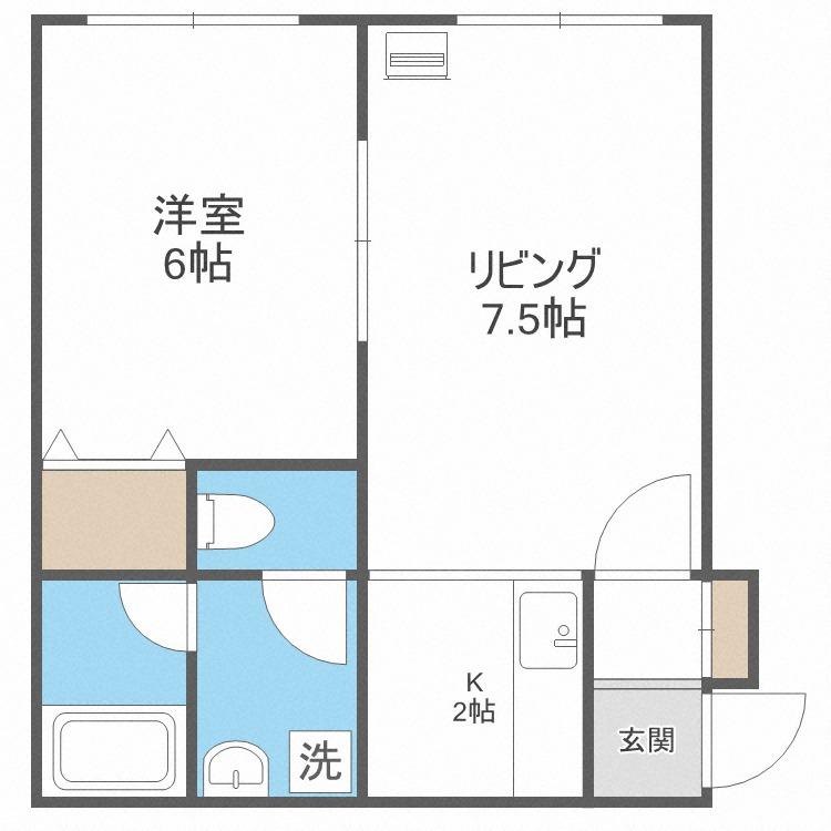 グリーンヒルI(1LDK/2階)の間取り写真