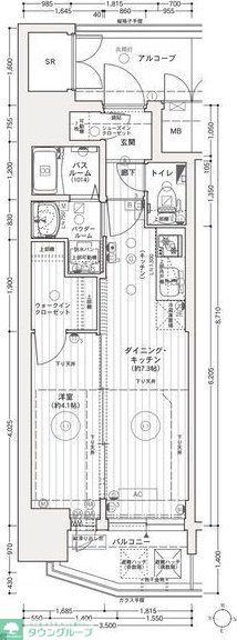 エステムコート名古屋ライブゲート(1DK/6階)の間取り写真