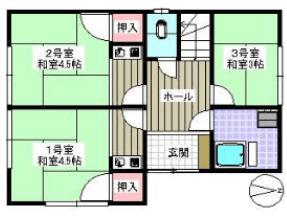 内藤荘(ワンルーム/2階)の間取り写真