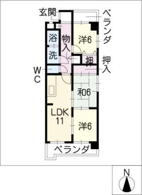 ANNEX みつき(3LDK/7階)の間取り写真