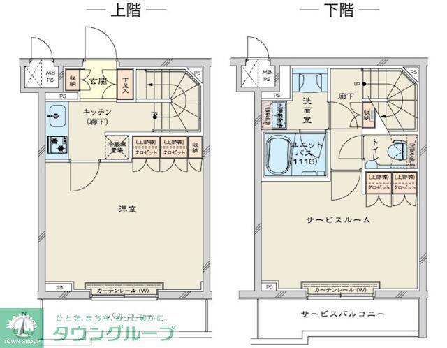 ルーブル川崎鷺沼(1SK/1階)の間取り写真