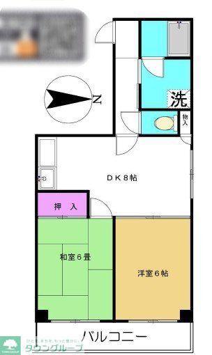 川島ビル(2DK/3階)の間取り写真