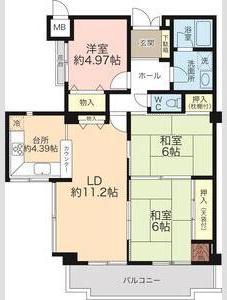 グランドメゾン姫路(3LDK/3階)の間取り写真
