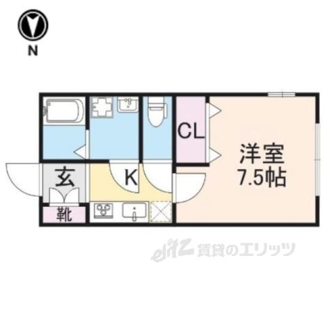 サンラック御陵(1K/2階)の間取り写真