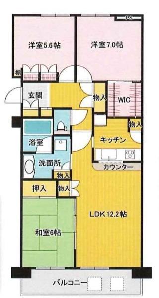 ルネ・アイン(3LDK/5階)の間取り写真