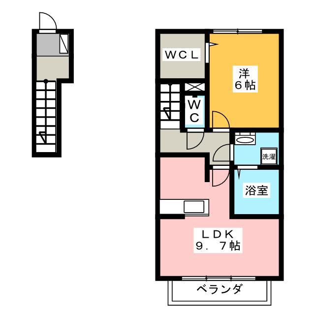 D-ROOM三方原(1LDK/2階)の間取り写真