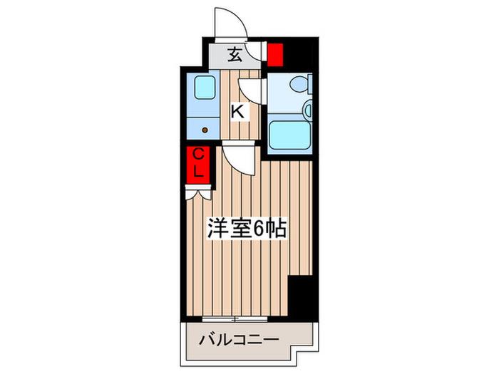 ソサエティ南行徳(1K/3階)の間取り写真