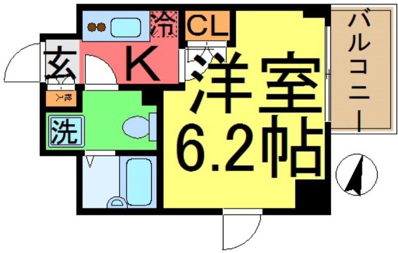 アルテシモPASSO(1K/7階)の間取り写真
