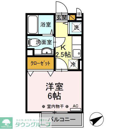 ミントハウス(1K/2階)の間取り写真