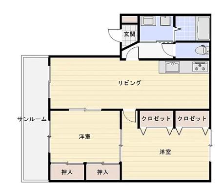 クレール大善寺(2LDK/2階)の間取り写真