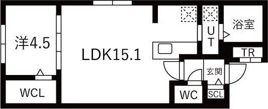 LAND TOYOHIRA(1LDK/3階)の間取り写真