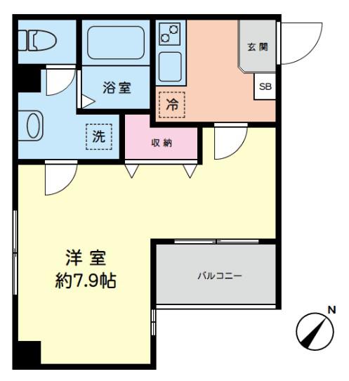 マイメゾン行徳駅前(1K/4階)の間取り写真