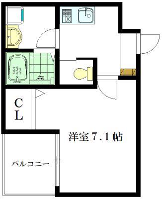 ガーディニア浜田山(1K/2階)の間取り写真