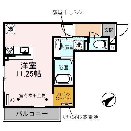 グランヴィル(ワンルーム/3階)の間取り写真