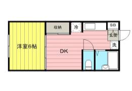 エステートサンフラワー(1DK/2階)の間取り写真