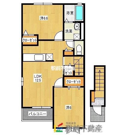アプローズI(2LDK/2階)の間取り写真