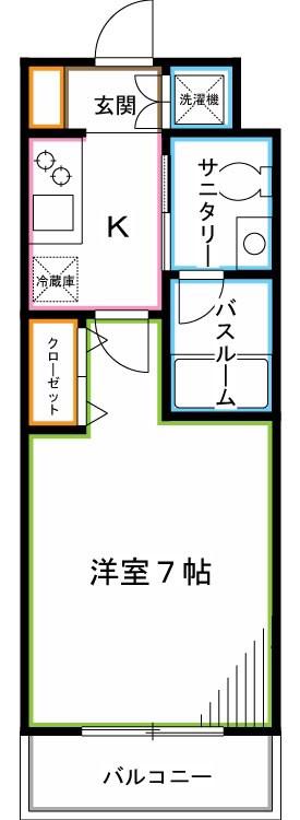 ドゥーエ阿佐ヶ谷(1K/2階)の間取り写真