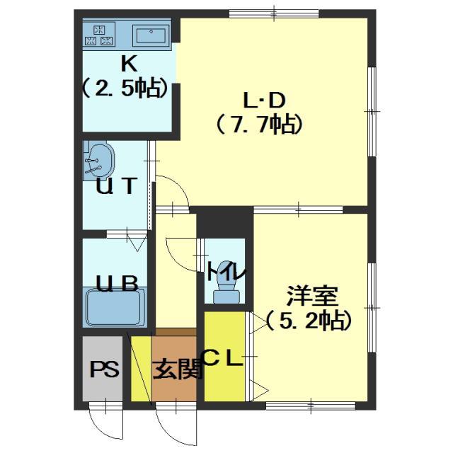 ペラッツィ梁川(1LDK/1階)の間取り写真