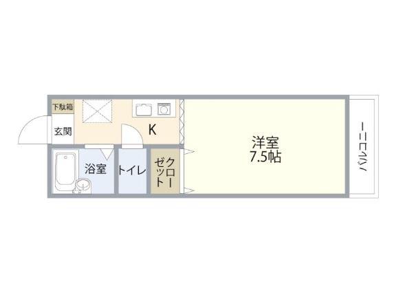 CASA・AGIO(1K/1階)の間取り写真