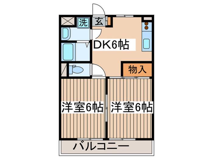 カーディナンス永山(2DK/3階)の間取り写真