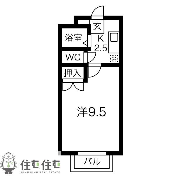 ハイツナカミチ(1K/1階)の間取り写真