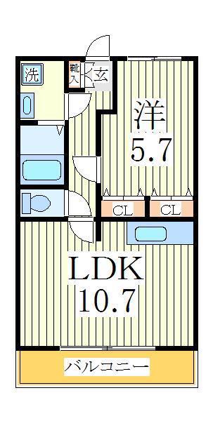 ロイヤルガーデン(1LDK/3階)の間取り写真