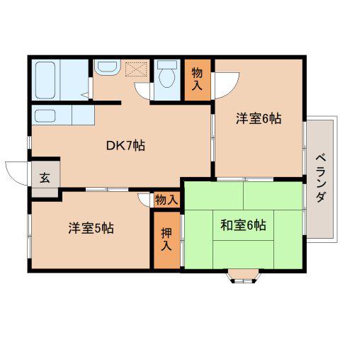 エメロードエム(3DK/2階)の間取り写真