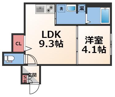 エヌアンドエスヴィラIII(1LDK/2階)の間取り写真