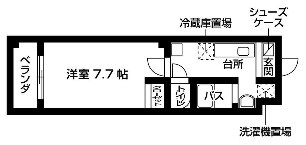 サイドパーク12(1K/3階)の間取り写真