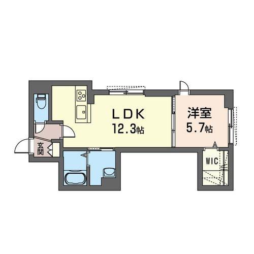 相鉄本線 海老名駅 徒歩11分 3階建 築7年(1LDK/1階)の間取り写真