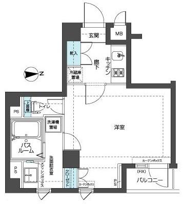 フェニックス東高円寺(1K/5階)の間取り写真
