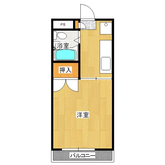 コーポ10(1K/2階)の間取り写真