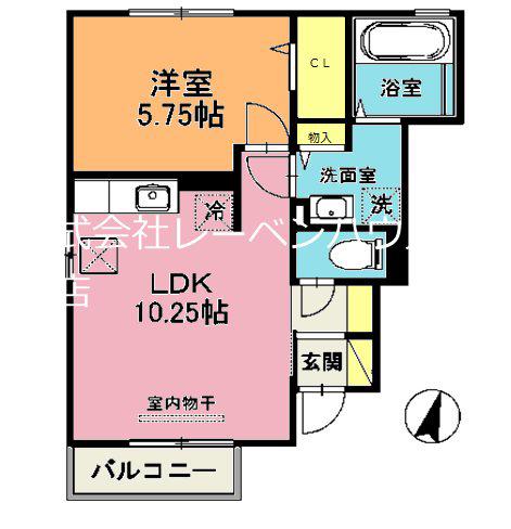 モダンヒルⅡ(1LDK/1階)の間取り写真