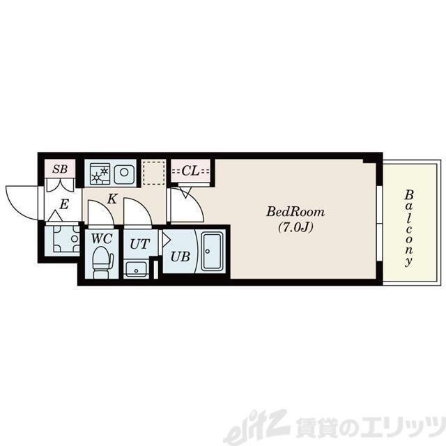 SーRESIDENCE上新庄ASCENT(1K/9階)の間取り写真