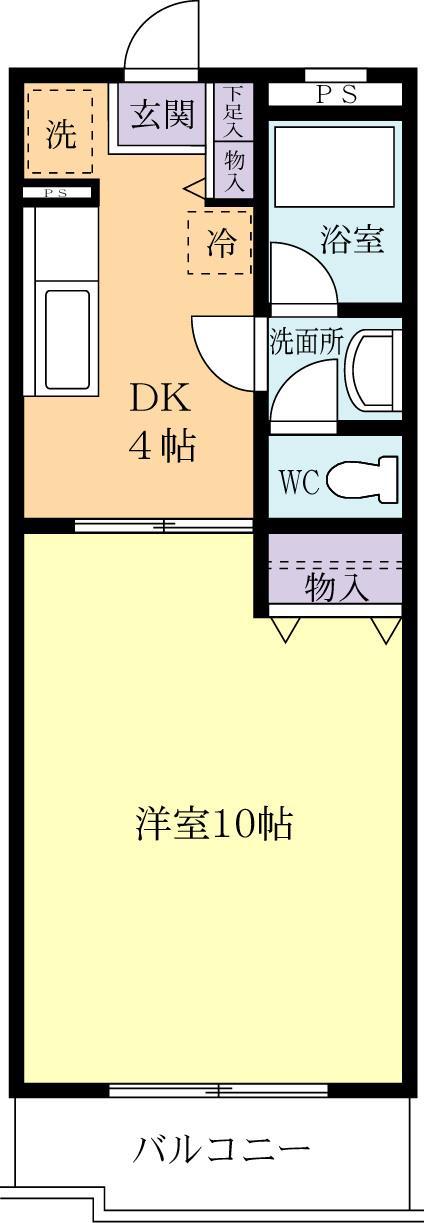 ラトゥール梅園(1DK/2階)の間取り写真