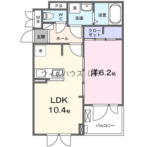 ポルチュラーカ(1LDK/2階)の間取り写真