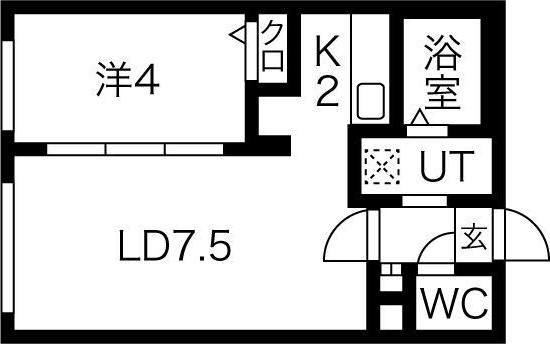 MAISONKAMUYPARKFRONT メゾンカムイパークフロント(1LDK/3階)の間取り写真