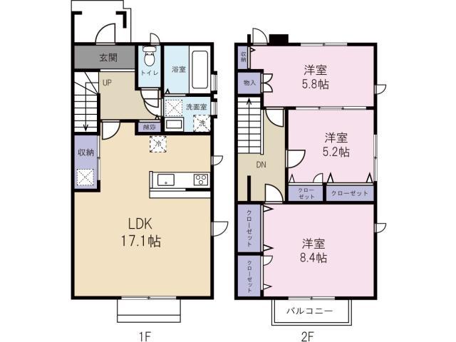 GRACE COURT 佐古(3LDK/1階)の間取り写真