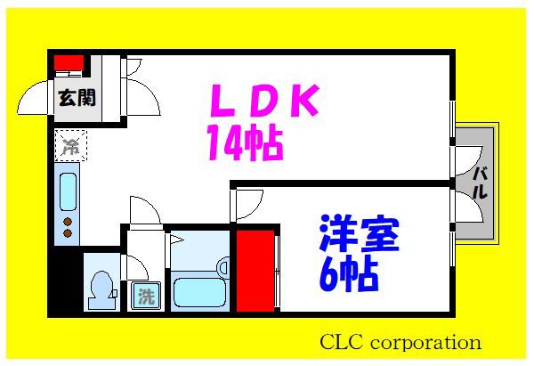 レジデンスタイム2(1LDK/7階)の間取り写真