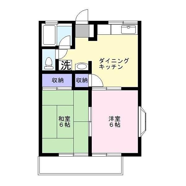ラフィーネ清川(2DK/1階)の間取り写真