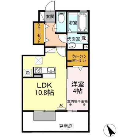 ALTAIR(1LDK/1階)の間取り写真