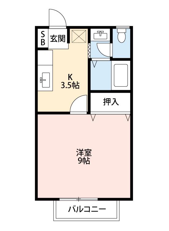 シャトレK(1K/1階)の間取り写真