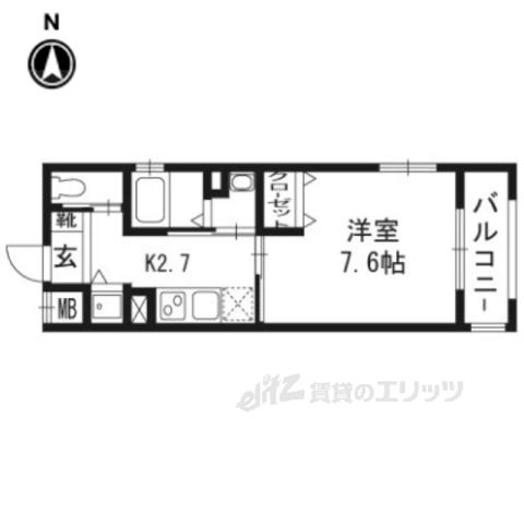 ウイング東山(1K/3階)の間取り写真