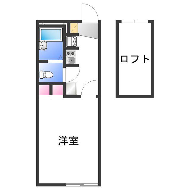 レオパレスフランボワーズ A(1K/2階)の間取り写真