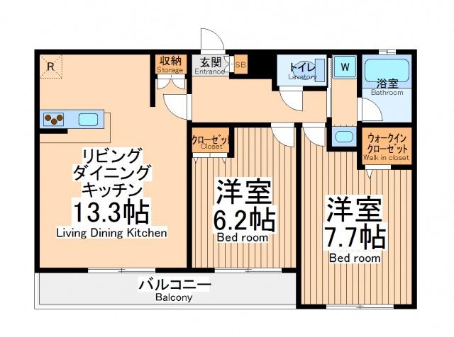 ウィステリア浅間(2LDK/3階)の間取り写真